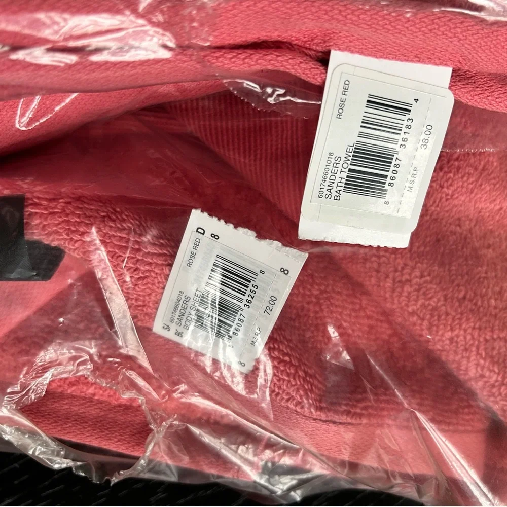 Ralph Lauren Home Sanders Rose Red Bath Towel Set NWT